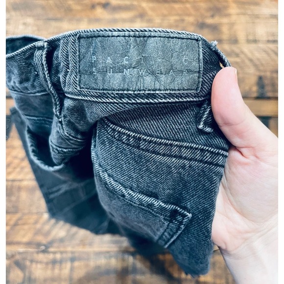 Pacsun Denim Jean Girls Women SZ 24- Color Black Gray Piece-High Rise Patch - Picture 4 of 8